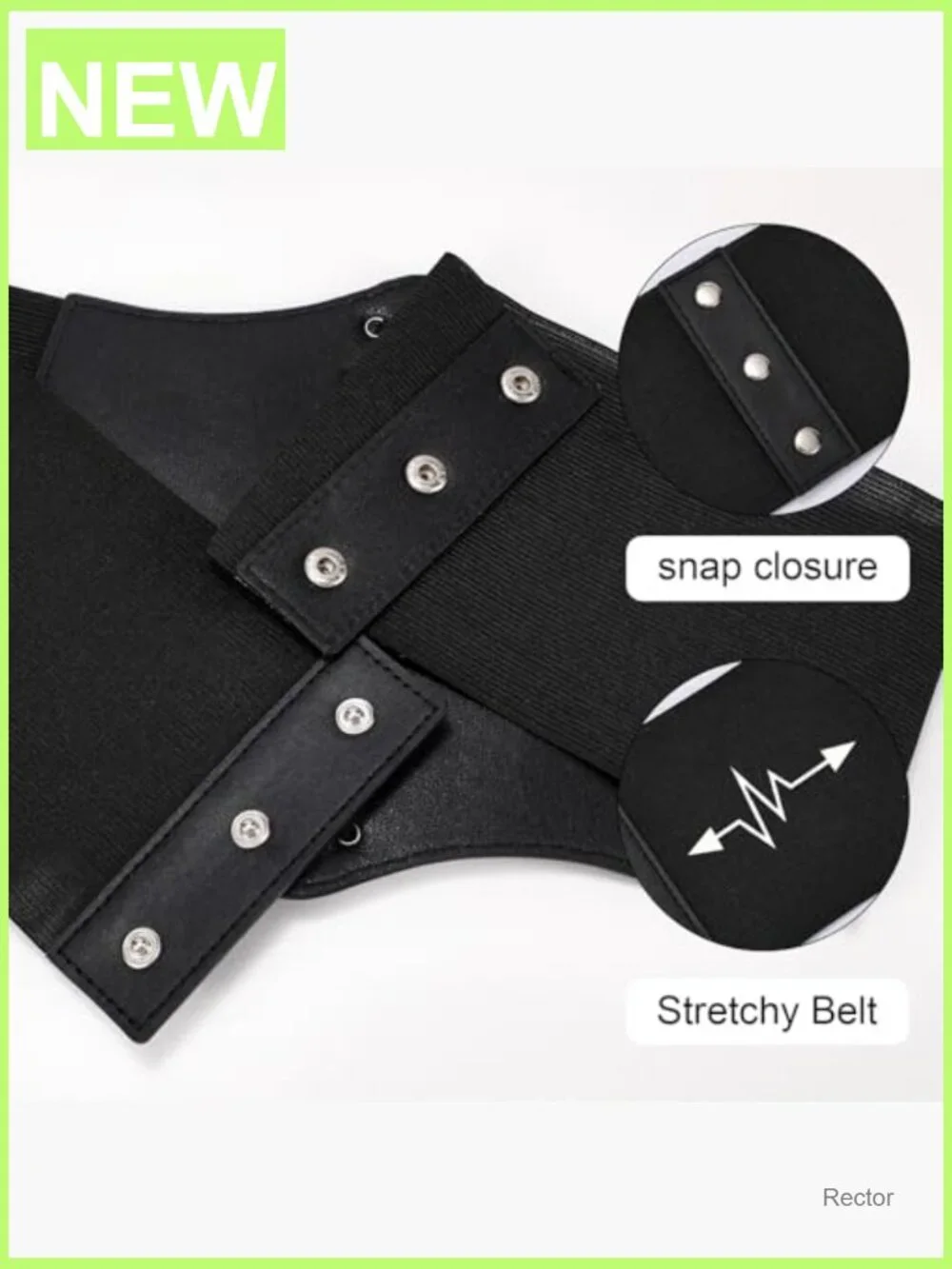 Vintage Lace-up Corset Waist Belt Wide Elastic Faux Leather Waspie